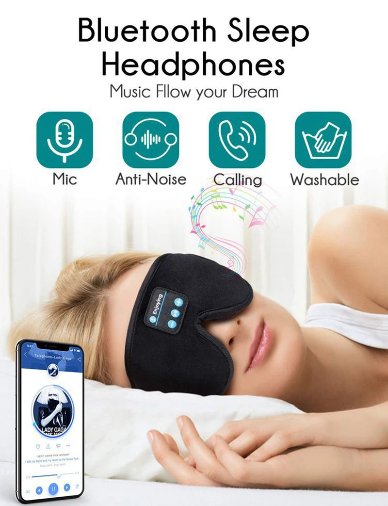 Sleeping Headphones Eye Mask for Sleeping 3D Contoured Cup Blindfold Concave Molded Night Sleep Mask dropshipping suppliers