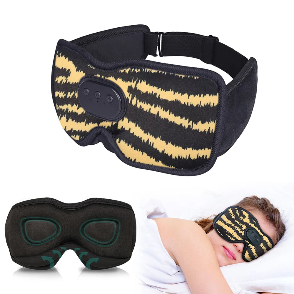 Sleeping Headphones Bluetooth Eye Mask Blackout 3D Contoured Cup Music Blindfold with Speaker for Travel Meditation Night Shift