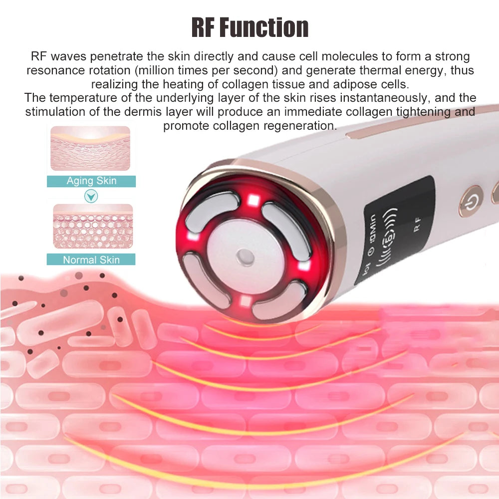 Hifu Face Lifting Mini Facial Radio Frequency Machine Ultrasound RF EMS Microcurrent Skin Rejuvenation Fat Burning Weight Loss