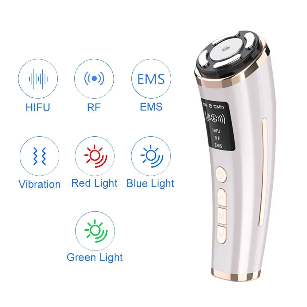 Hifu Face Lifting Mini Facial Radio Frequency Machine Ultrasound RF EMS Microcurrent Skin Rejuvenation Fat Burning Weight Loss