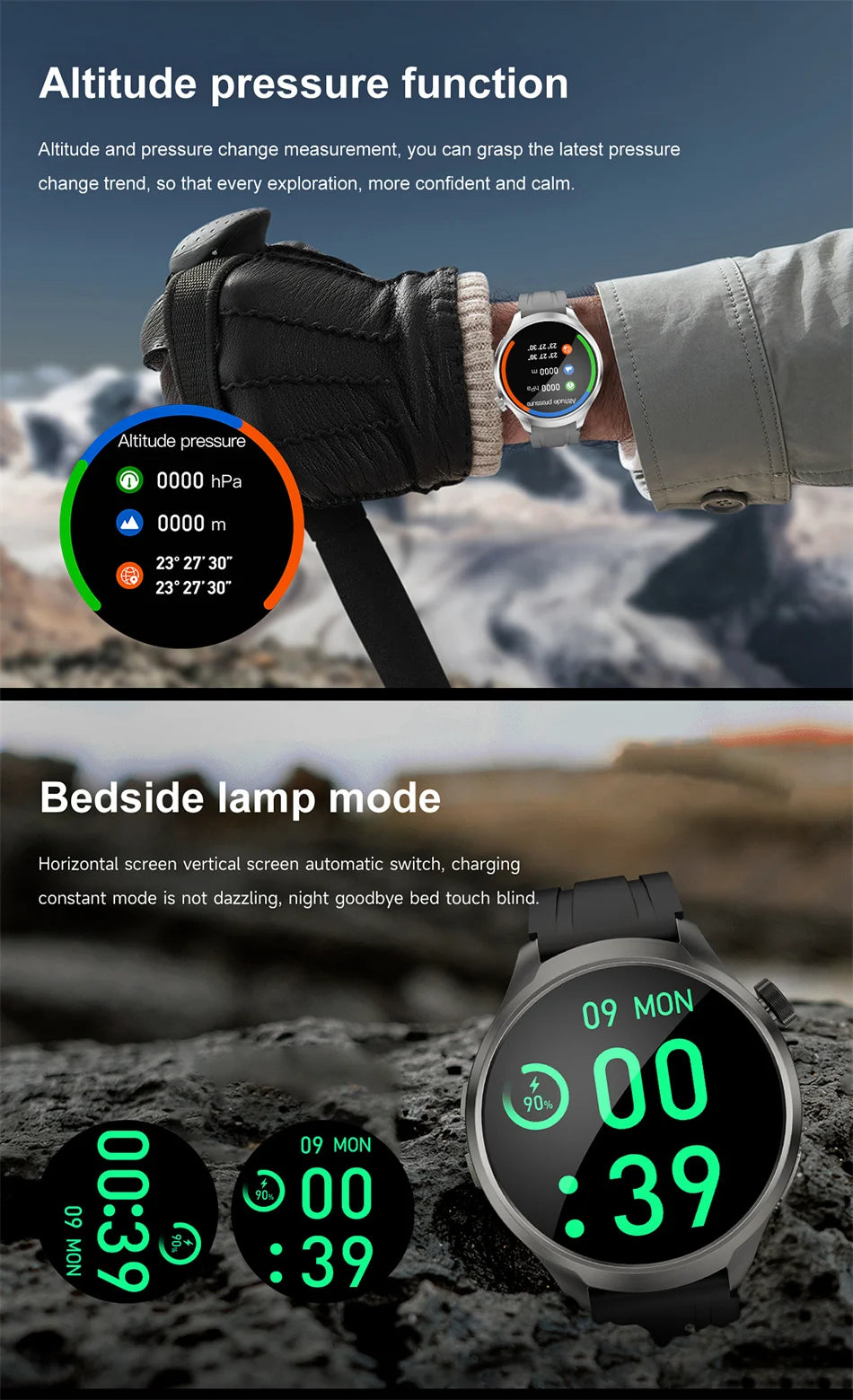 For HUAWEI Outdoor Sports Smart Watch Men 1.85" AMOLED Screen NFC GPS Compass Heart rate Waterproof Bluetooth Call SmartWatch