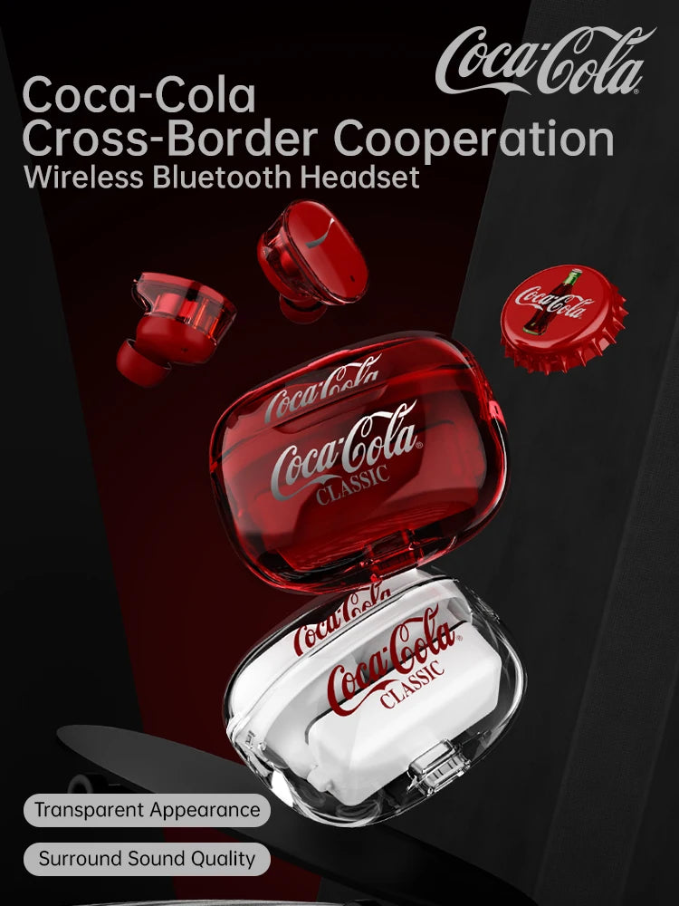 Coca-Cola Wireless Earphone Bluetooth 5.4 Noise Cancelling Air Pods Headset Microphone Low Latency for Xiaomi Apple Android T11