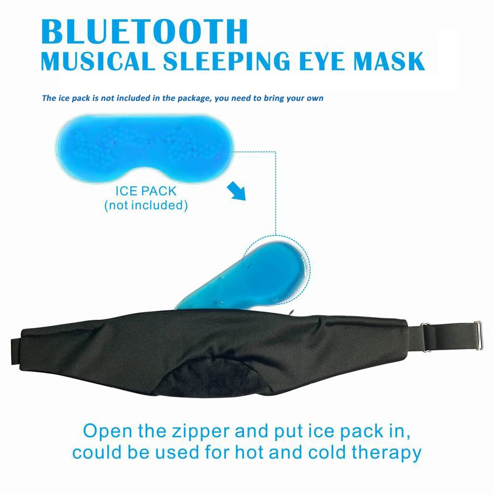 5.2Bluetooth Sleeping Headphones Sleep Mask 24White Noise Blackout Light Ice-Feeling Extra Soft Lining Sleep Eye Mask Ultra-Thin