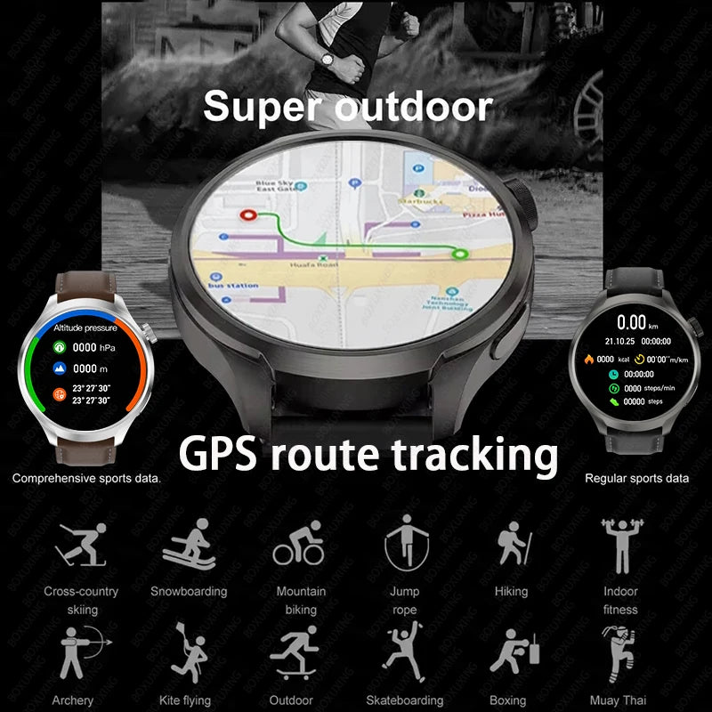 For HUAWEI Outdoor Sports Smart Watch Men 1.85" AMOLED Screen NFC GPS Compass Heart rate Waterproof Bluetooth Call SmartWatch