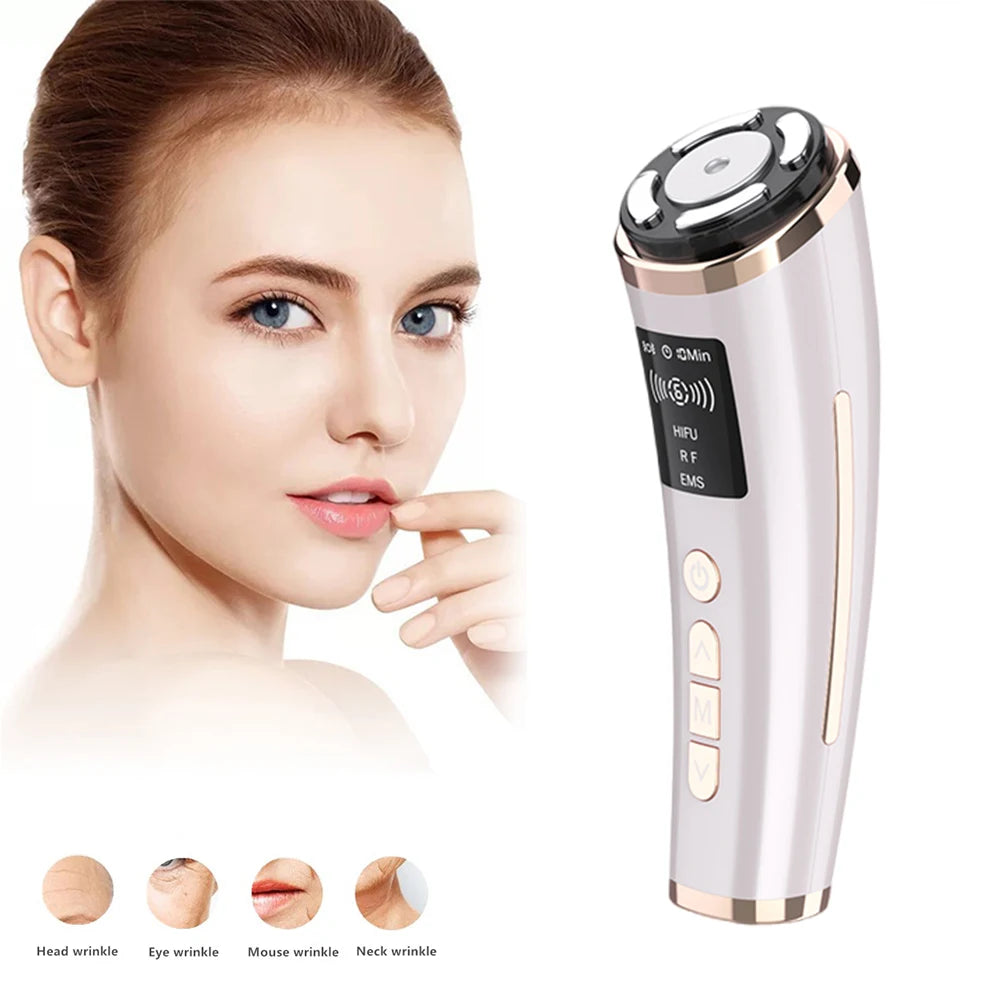 Hifu Face Lifting Mini Facial Radio Frequency Machine Ultrasound RF EMS Microcurrent Skin Rejuvenation Fat Burning Weight Loss