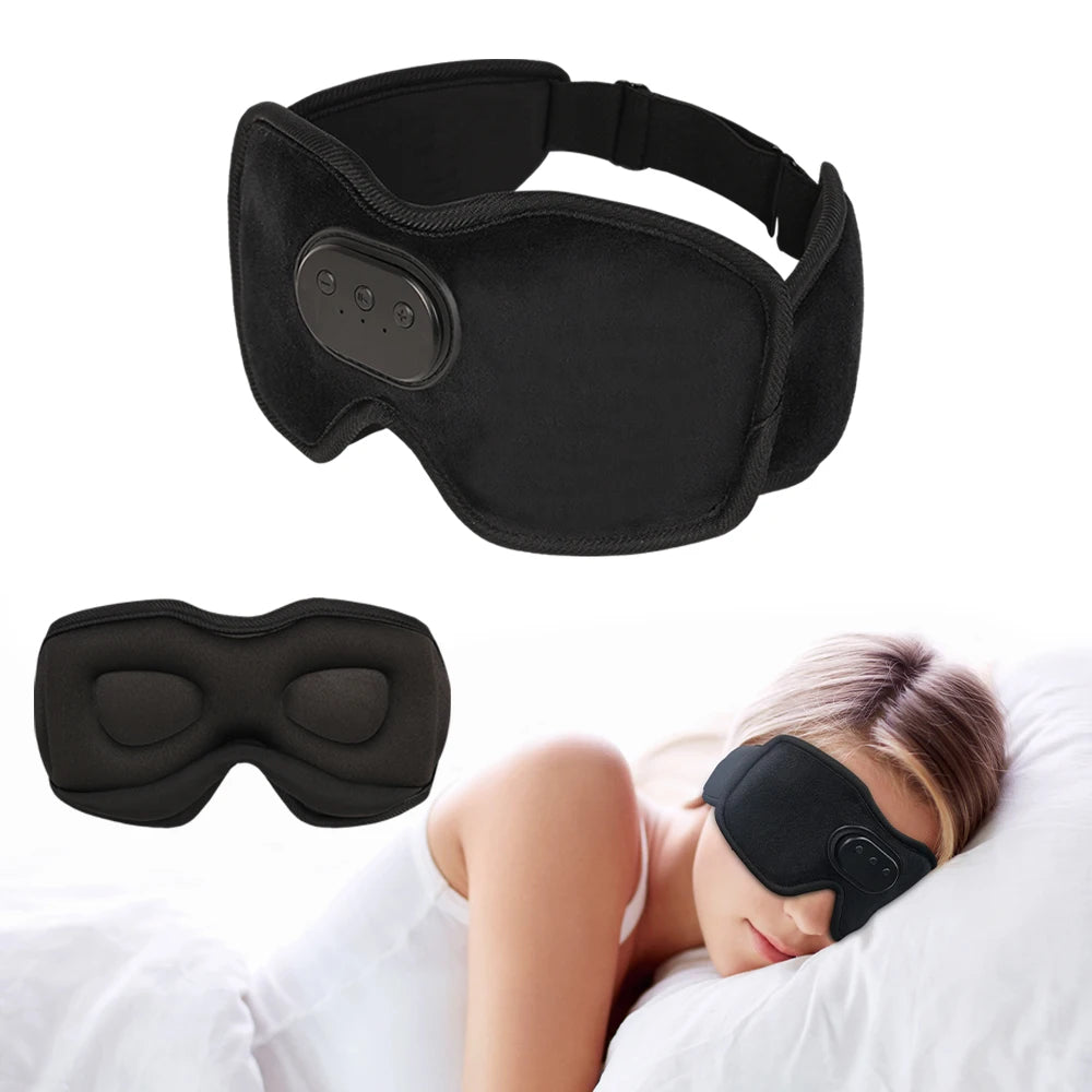 Sleeping Headphones Bluetooth Eye Mask Blackout 3D Contoured Cup Music Blindfold with Speaker for Travel Meditation Night Shift