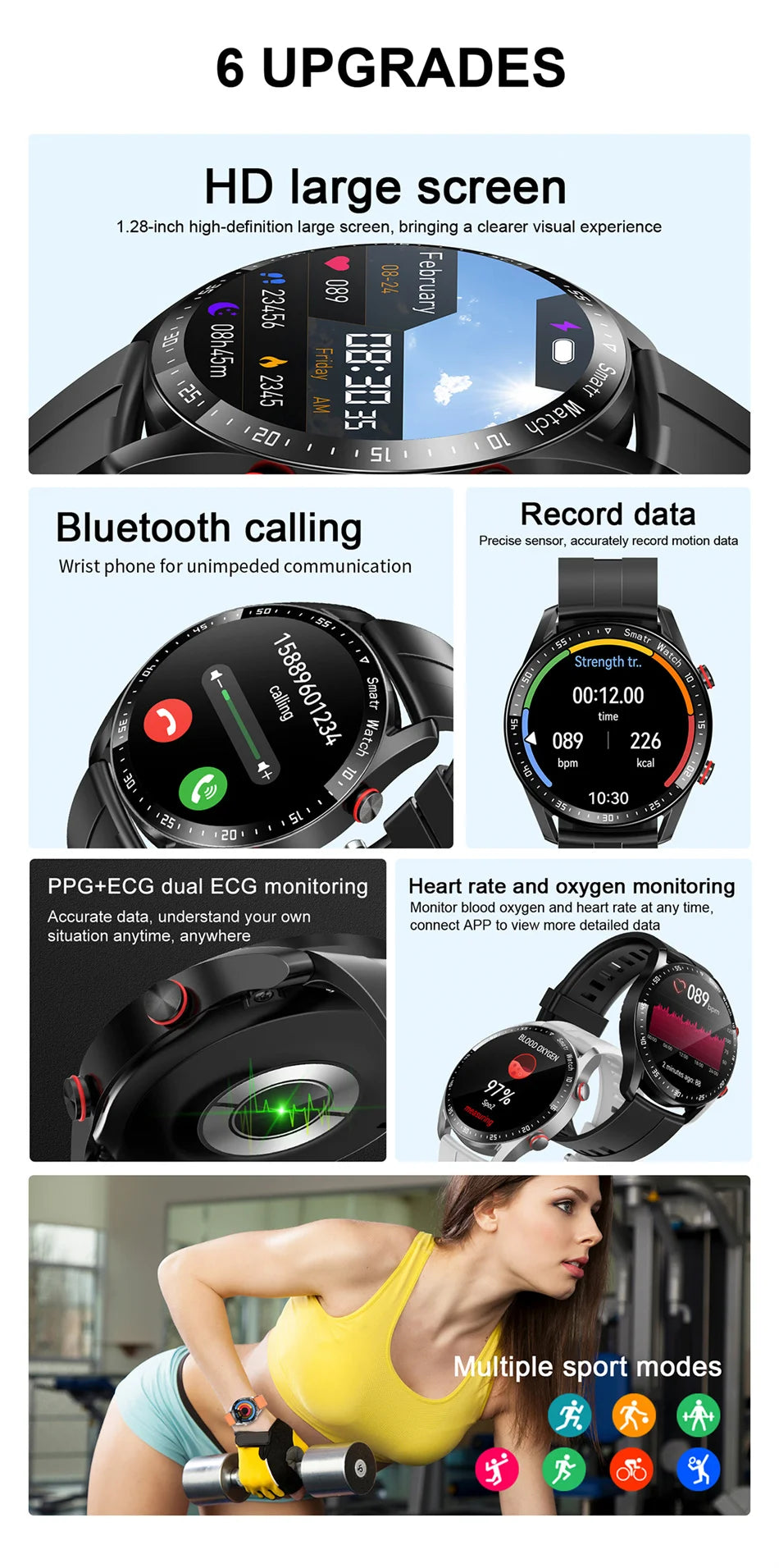 ECG+PPG Bluetooth Call Smart Watch Men Laser Health Blood Pressure Fitnes Sports Watches Man Sports Waterproof Smartwatch+Box