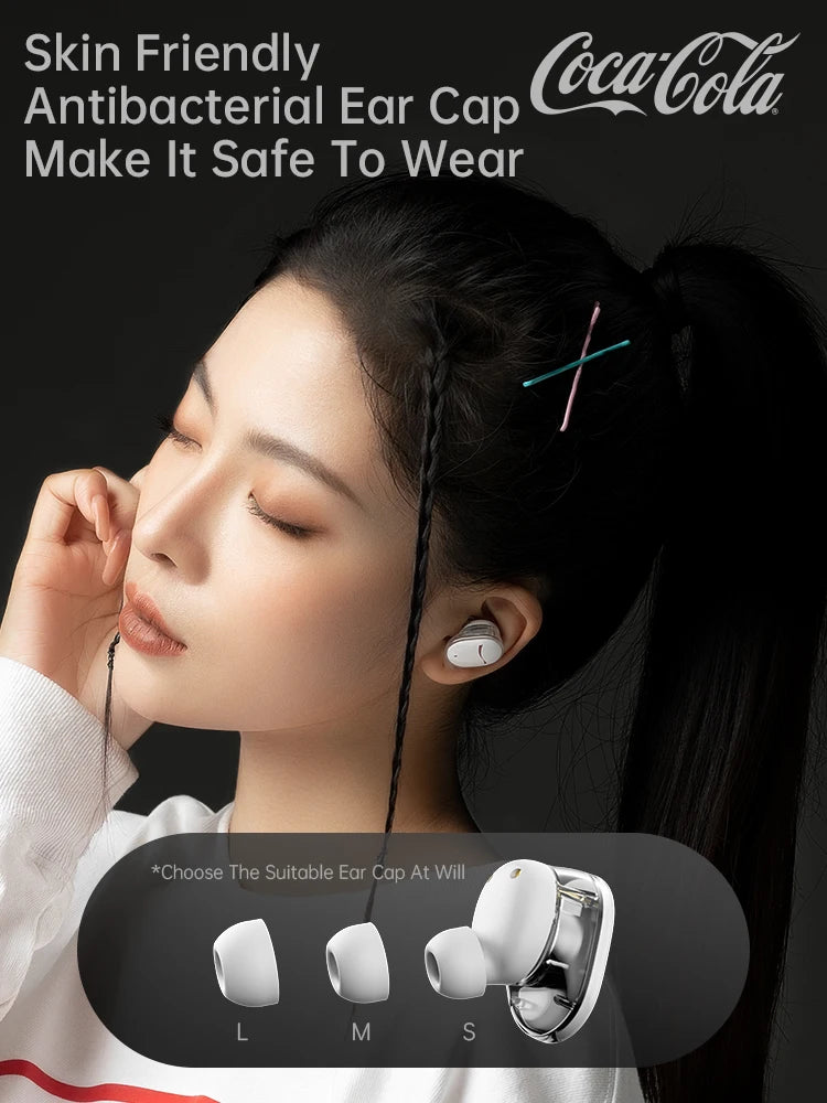 Coca-Cola Wireless Earphone Bluetooth 5.4 Noise Cancelling Air Pods Headset Microphone Low Latency for Xiaomi Apple Android T11