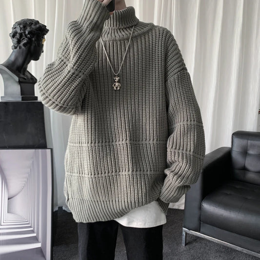 Winter Sweater Mens 2024 Casual Turtleneck Pullover Men's Long Sleeve Rollneck Sweater Korean Style Fashion Warm Knitted Sweater