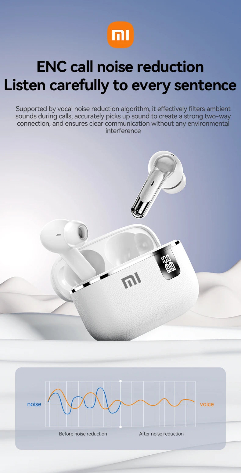 XIAOMI Y107 TWS Headset ENC Noise Cancelling Bluetooth5.3 Wireless Earphone LED Digital Display HiFi Stereo Headphone With Mic