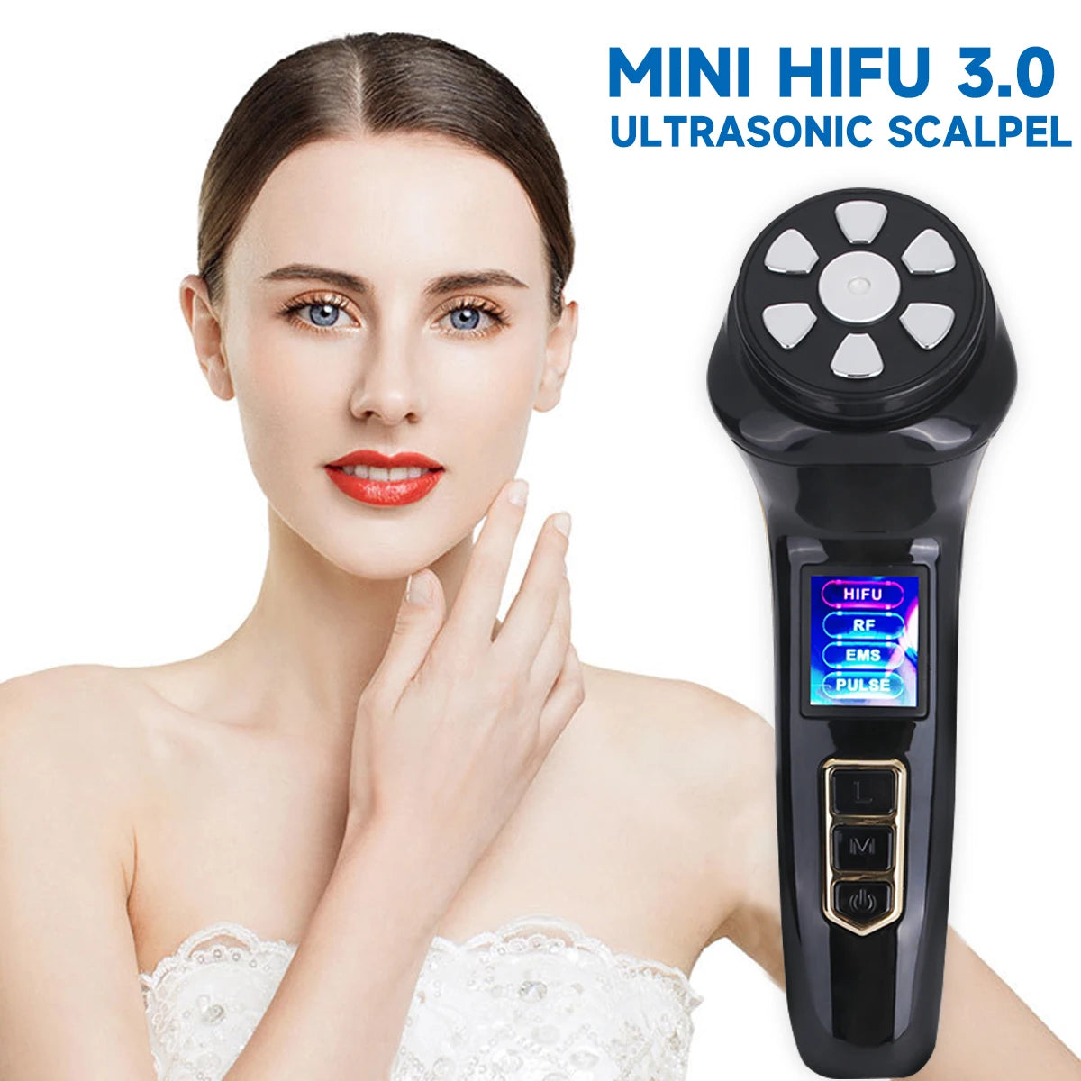 New Mini HIFU 4 in 1 RF Ultrasonic Facial Machine EMS Micro Current Lifting Firming Lifting Wrinkle Skin Care Machine Massager