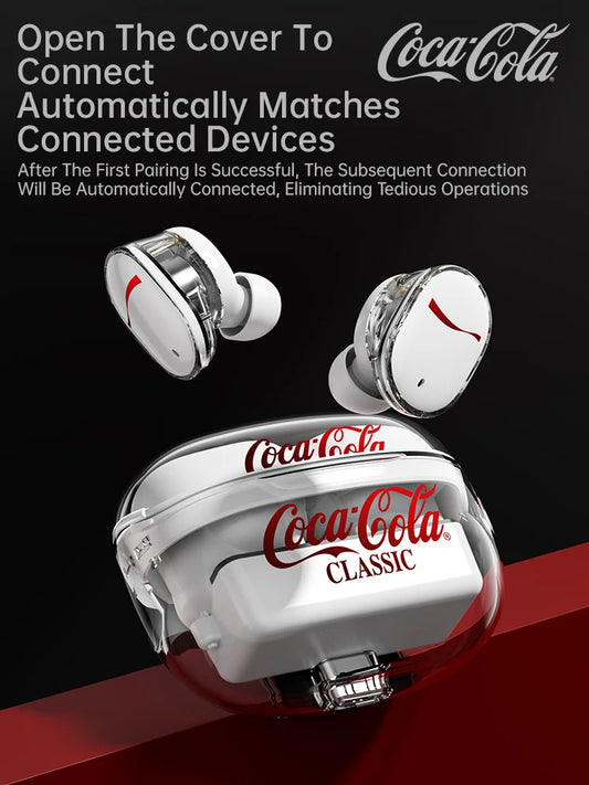 Coca-Cola Wireless Earphone Bluetooth 5.4 Noise Cancelling Air Pods Headset Microphone Low Latency for Xiaomi Apple Android T11