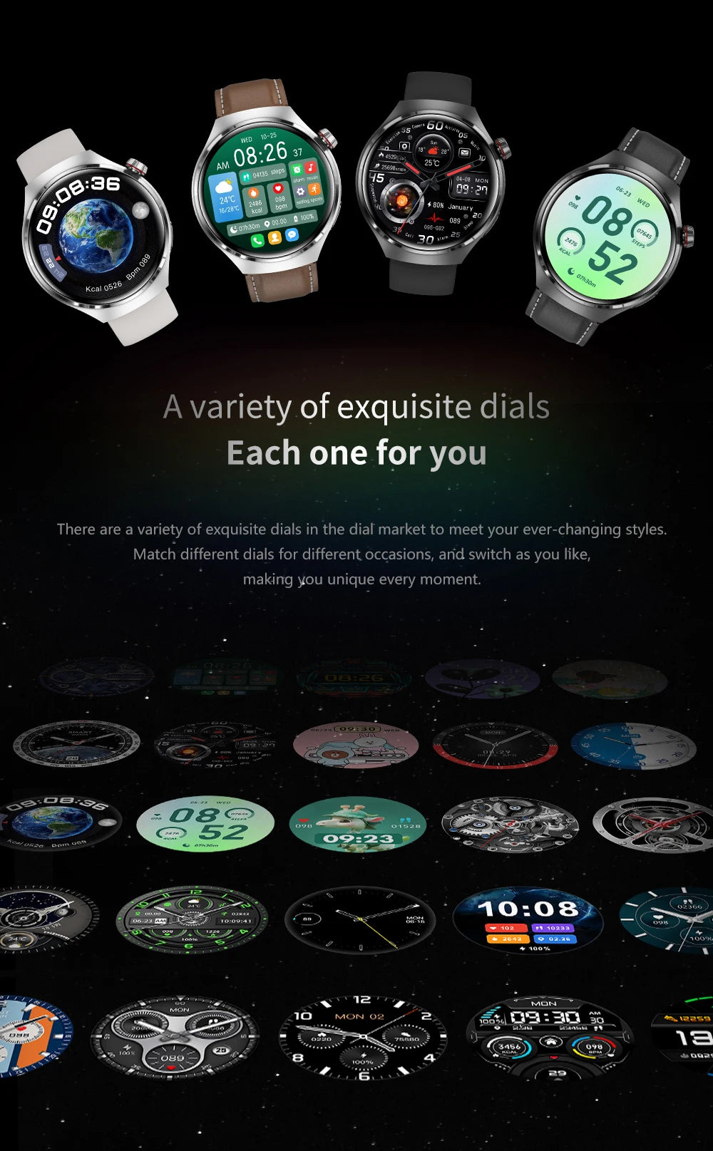 New GPS Smart Watch Men For Huawei Watch 4 Pro 360*360 HD Screen Heart rate Bluetooth Call IP68Waterproof Blood Sugar Smartwatch