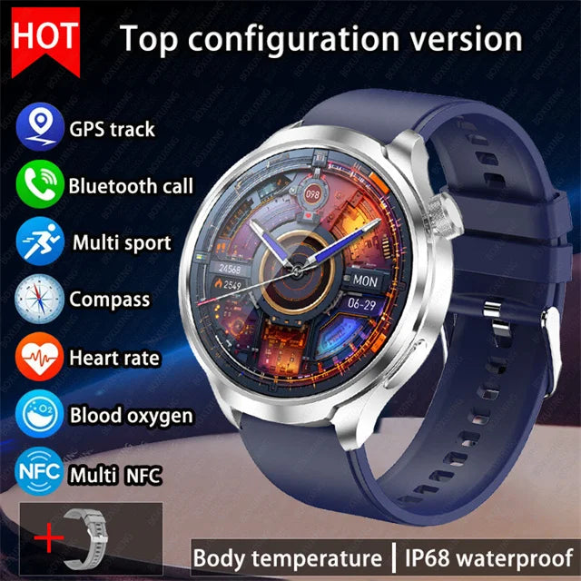 For HUAWEI Outdoor Sports Smart Watch Men 1.85" AMOLED Screen NFC GPS Compass Heart rate Waterproof Bluetooth Call SmartWatch