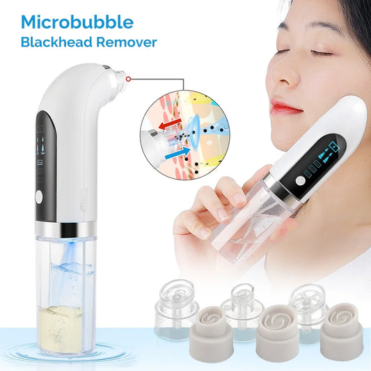 Microbubble Blackhead Remover Water Cycle Vacuum Suction Deep Pore Facial Cleaner MIni Small Bubble Cleaning Beauty Instrument