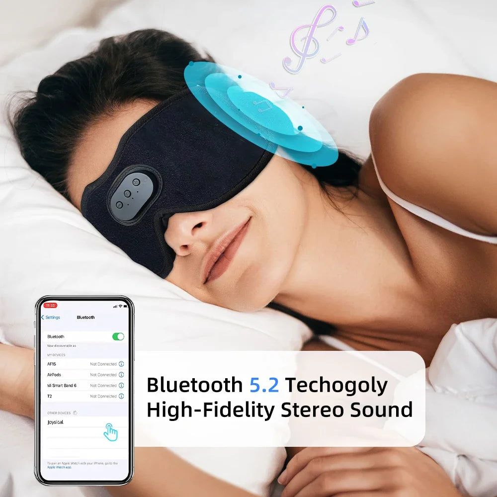 Sleeping Headphones Bluetooth Eye Mask Blackout 3D Contoured Cup Music Blindfold with Speaker for Travel Meditation Night Shift