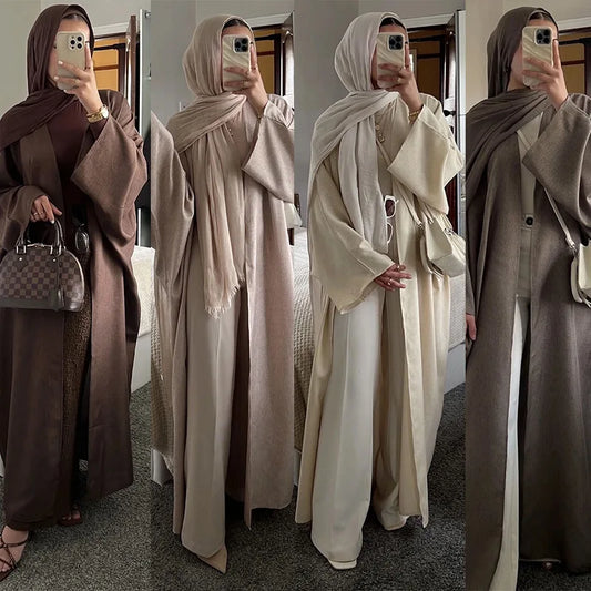 Eid Muslim Abaya for Women Cardigan Robe Jalabiya Arabic Ramadan Dresses Modest Morocco Dubai Abayas Kaftan Islam Vestidos