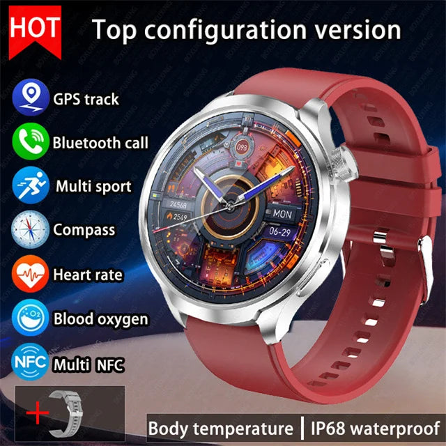 For HUAWEI Outdoor Sports Smart Watch Men 1.85" AMOLED Screen NFC GPS Compass Heart rate Waterproof Bluetooth Call SmartWatch