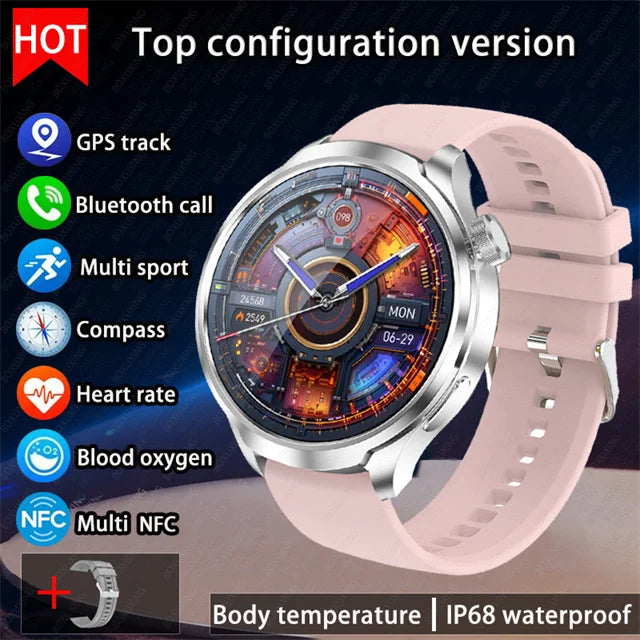 For HUAWEI Outdoor Sports Smart Watch Men 1.85" AMOLED Screen NFC GPS Compass Heart rate Waterproof Bluetooth Call SmartWatch