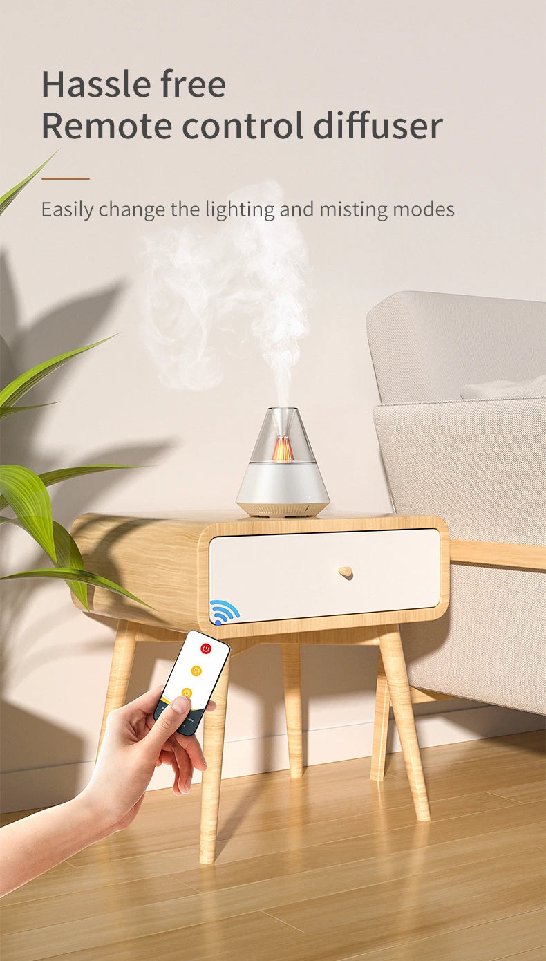 Essential Oil Diffuser Ultrasonic Mist Aromatherapy Machine Remote Control Aroma Air Humidifier Home Office Bedroom Humidifier