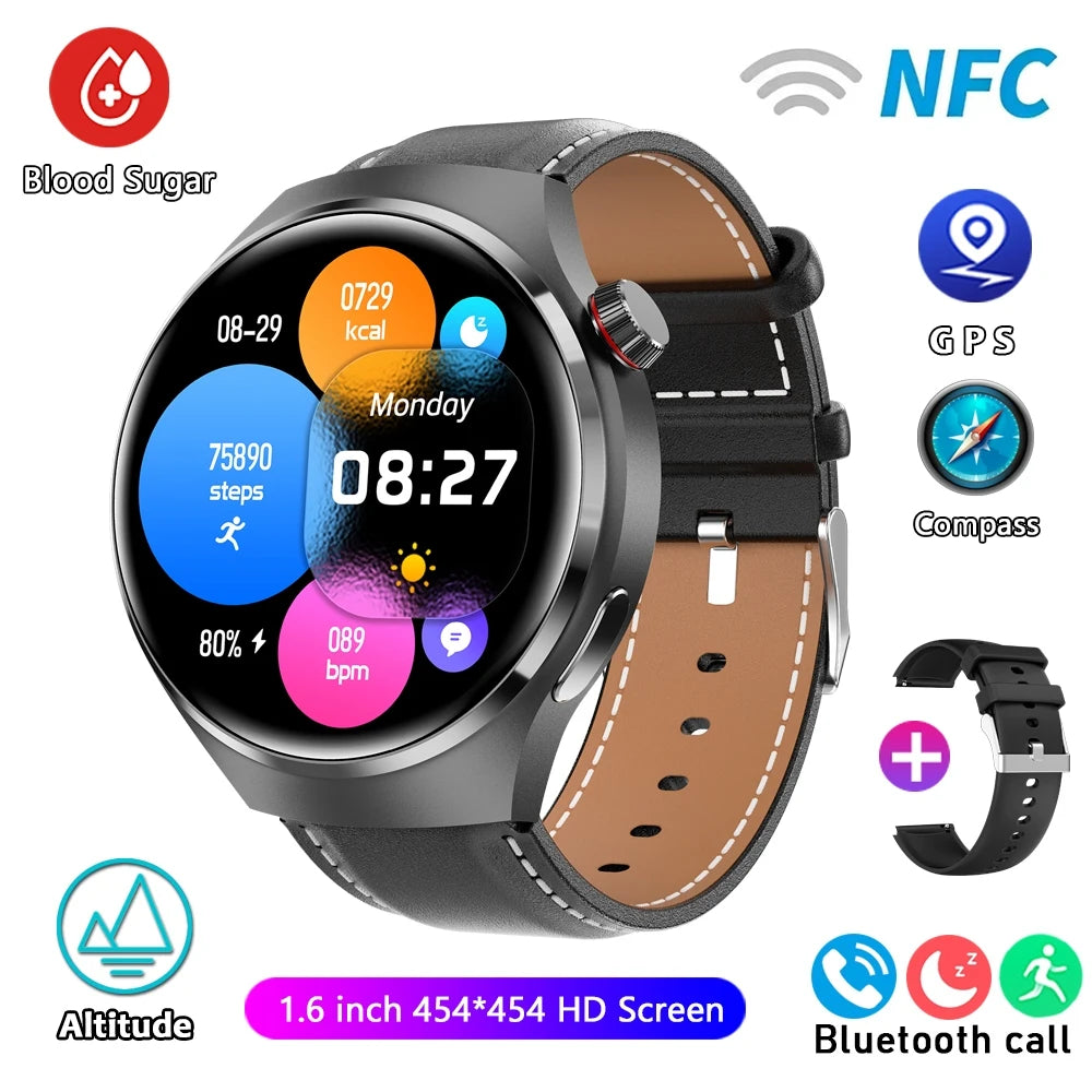 For HUAWEI GT4 Pro GPS NFC Smart Watch Men 360*360 AMOLED Screen Heart rate Bluetooth Call IP68 Waterproof Man Smartwatch 2024